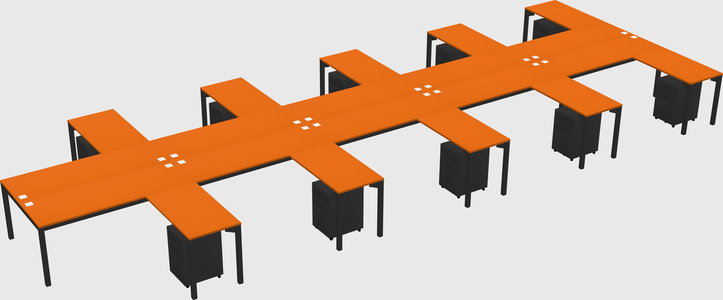 Shared l-shaped desk