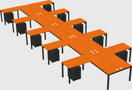 Shared l-shaped desk