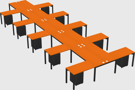 Shared l-shaped desk