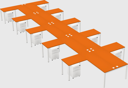 Shared l-shaped desk