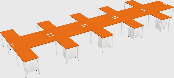 Shared l-shaped desk