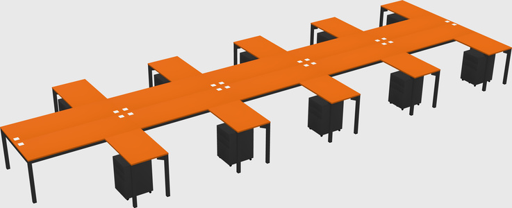 Shared l-shaped desk