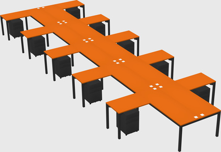 Shared l-shaped desk