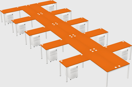 Shared l-shaped desk