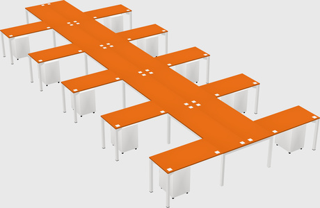 Shared l-shaped desk
