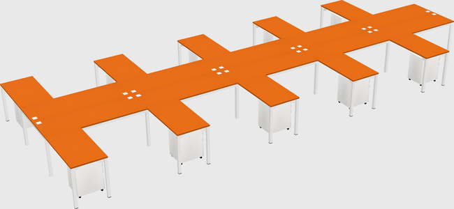 Shared l-shaped desk