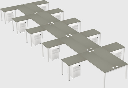 Shared l-shaped desk