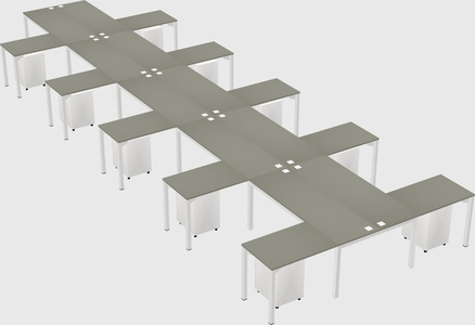 Shared l-shaped desk