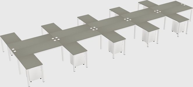 Shared l-shaped desk