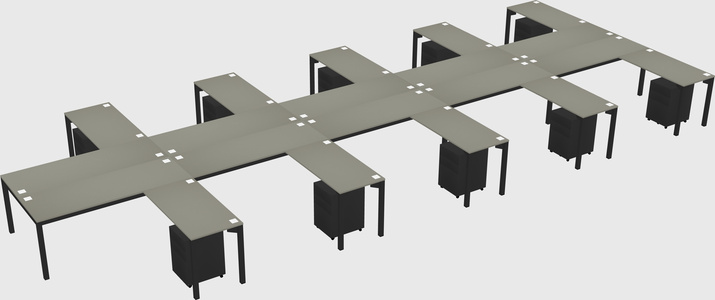 Shared l-shaped desk