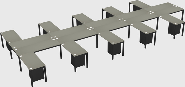 Shared l-shaped desk