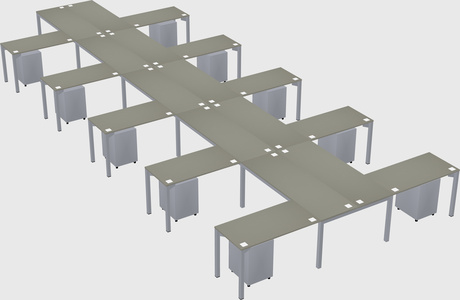 Shared l-shaped desk
