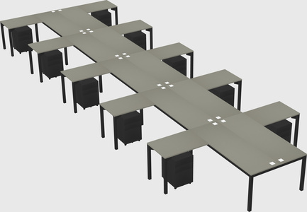 Shared l-shaped desk