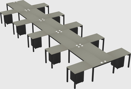 Shared l-shaped desk