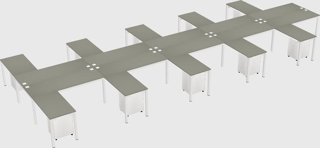 Shared l-shaped desk