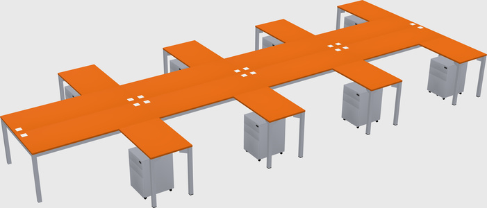 Shared l-shaped desk