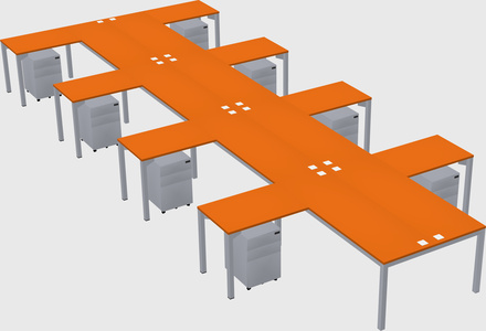 Shared l-shaped desk