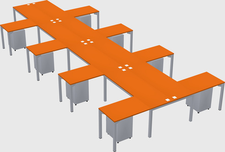 Shared l-shaped desk