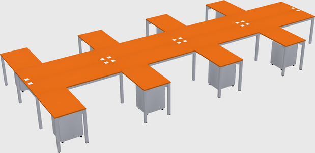 Shared l-shaped desk