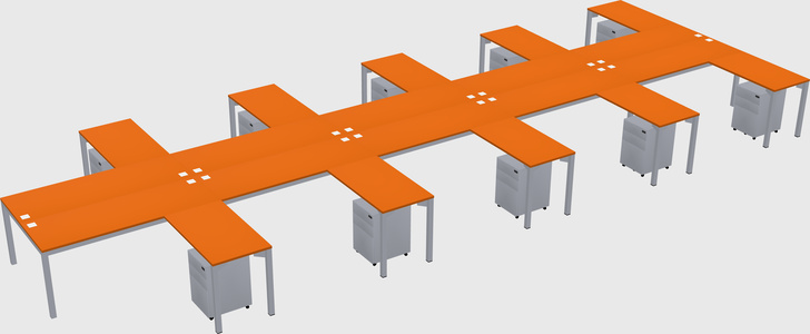 Shared l-shaped desk
