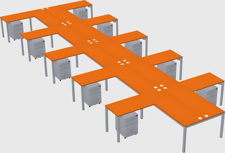 Shared l-shaped desk