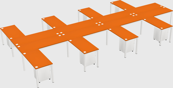 Shared l-shaped desk