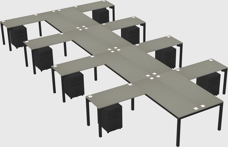 Shared l-shaped desk