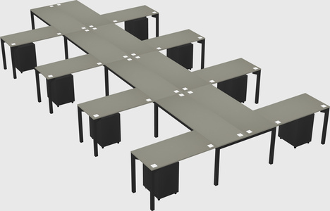 Shared l-shaped desk