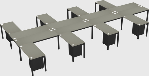 Shared l-shaped desk