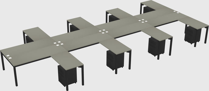 Shared l-shaped desk