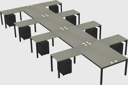 Shared l-shaped desk