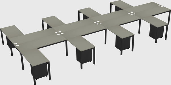 Shared l-shaped desk