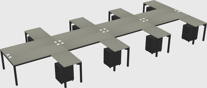 Shared l-shaped desk
