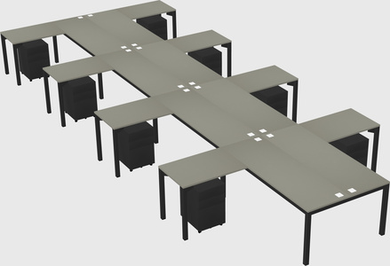 Shared l-shaped desk