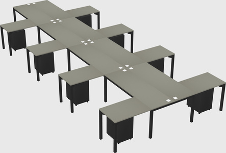 Shared l-shaped desk
