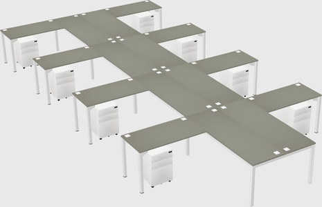 Shared l-shaped desk