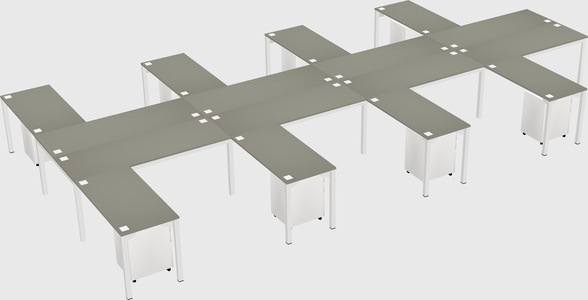 Shared l-shaped desk