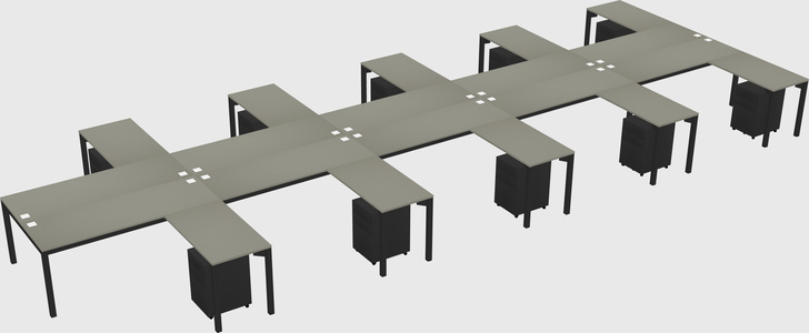 Shared l-shaped desk
