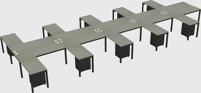 Shared l-shaped desk