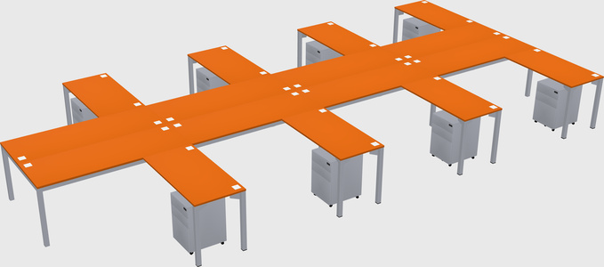Shared l-shaped desk