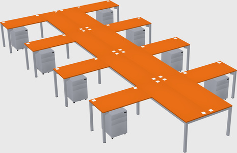 Shared l-shaped desk