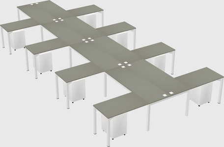 Shared l-shaped desk