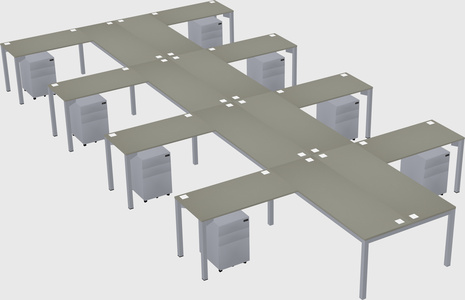 Shared l-shaped desk