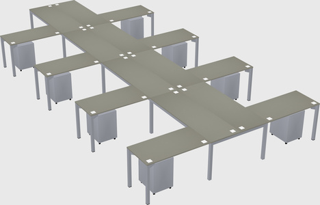 Shared l-shaped desk