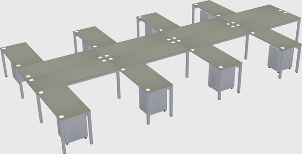 Shared l-shaped desk