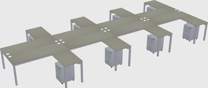Shared l-shaped desk