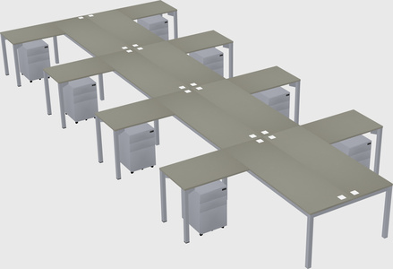 Shared l-shaped desk
