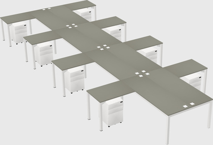 Shared l-shaped desk