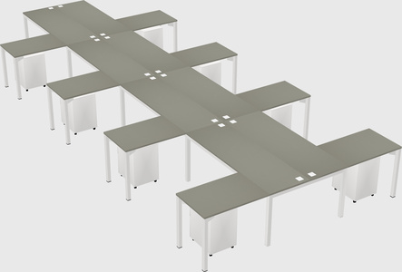 Shared l-shaped desk