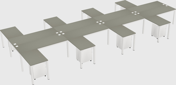 Shared l-shaped desk